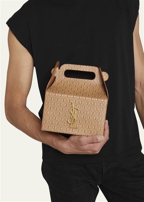 ysl lunch box bag brown|YSL lunch bag unboxing.